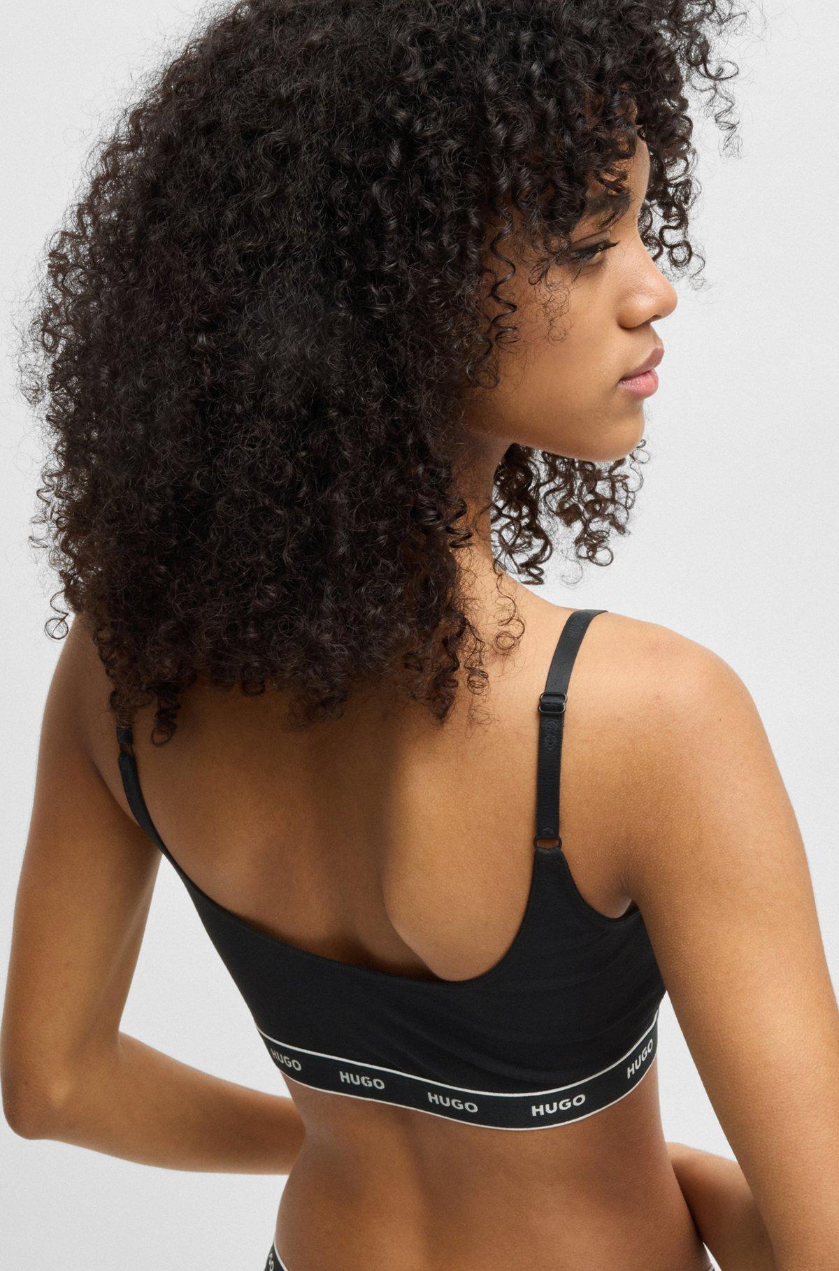 Two-pack of stretch-cotton bralettes with logo underbands Product Image