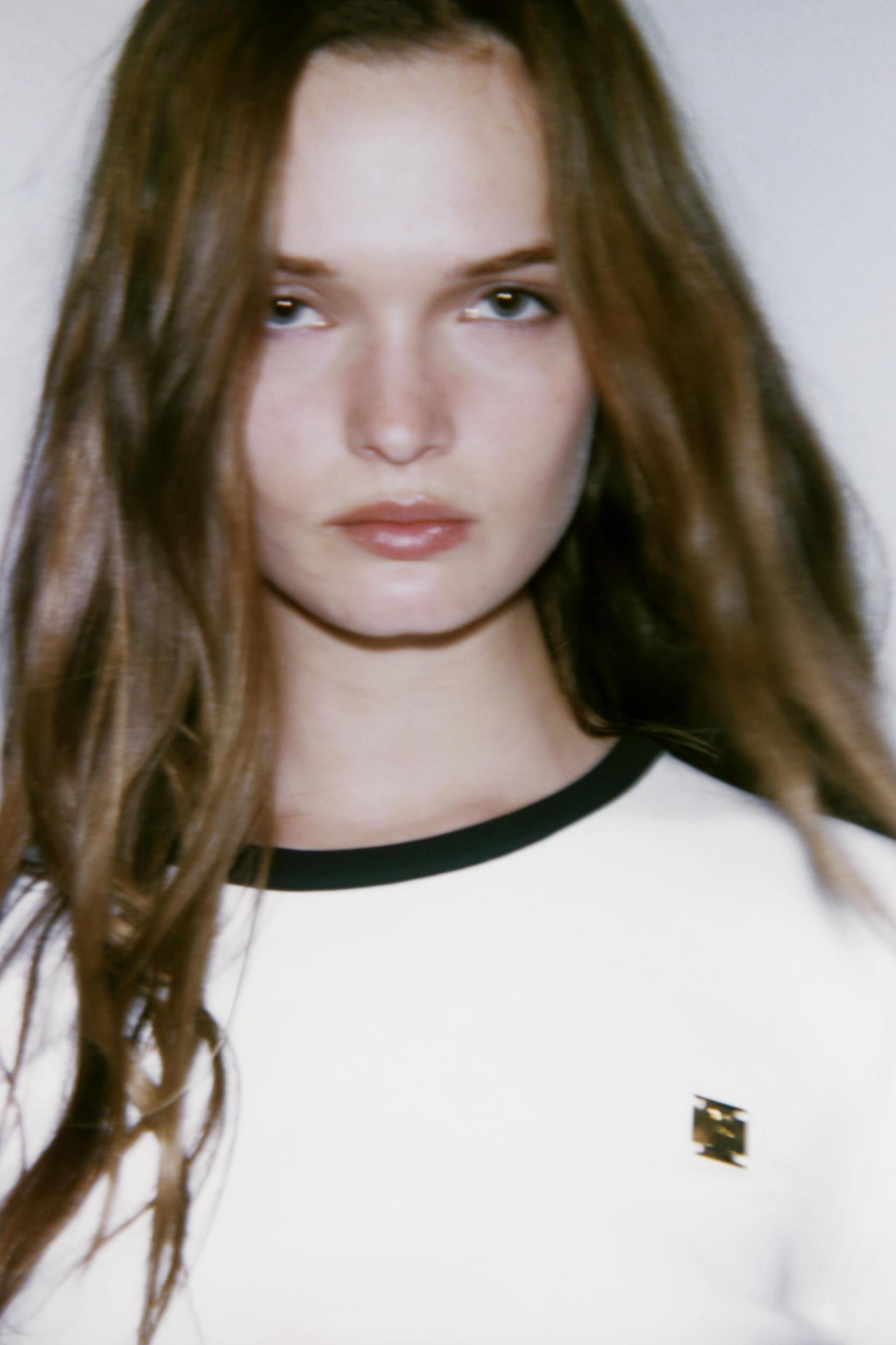 ZARA TRIM T-SHIRT WITH BROOCH Product Image