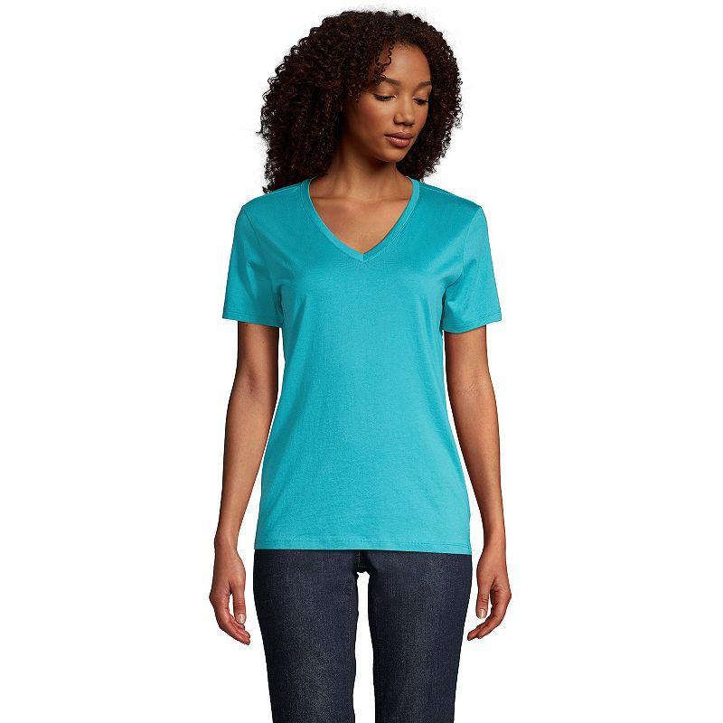 Womens Lands End Relaxed-Fit Supima Cotton V-Neck Tee Product Image