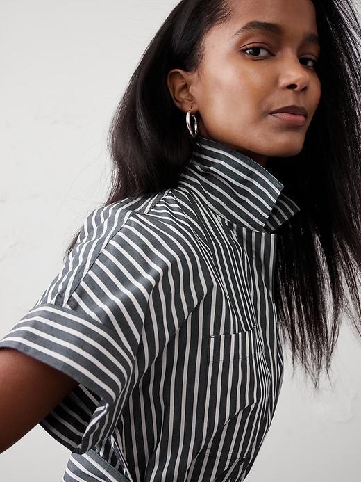Tie-Waist Midi Shirtdress Product Image