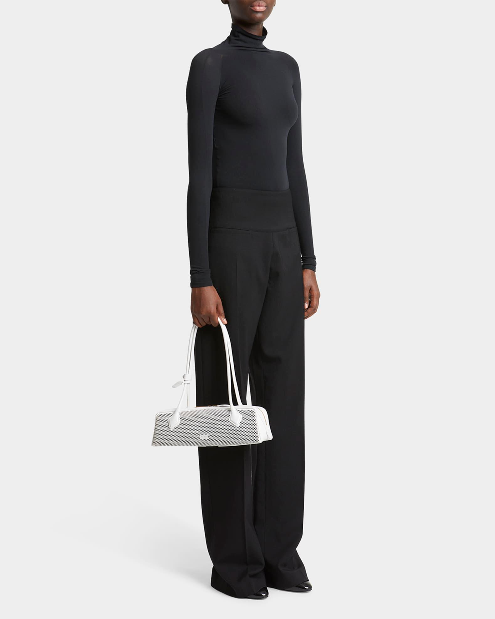 Le Teckel Medium Shoulder Bag in Fishnet Leather Product Image