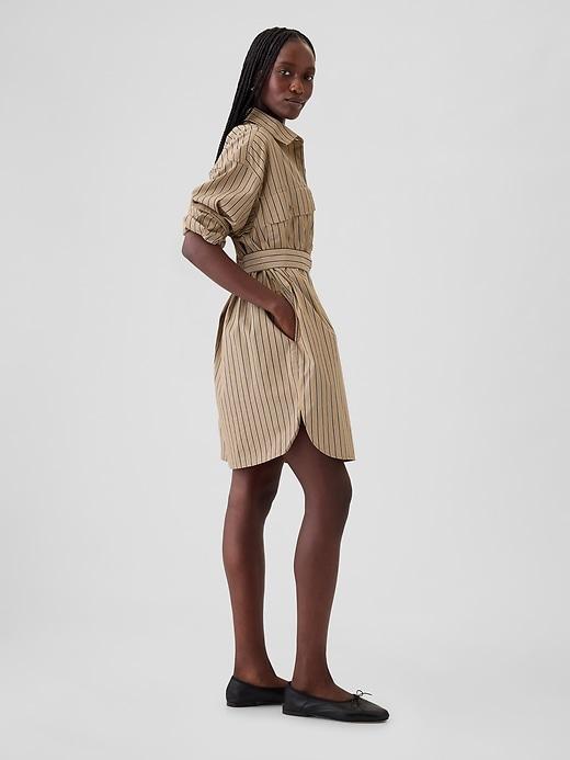 Organic Cotton Striped Mini Shirtdress Product Image