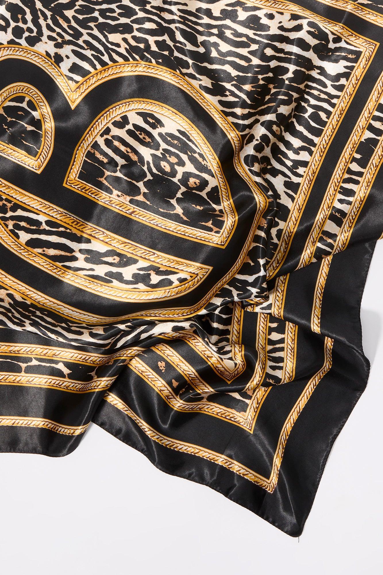 Cheetah Chain Link Print Satin Multiway Scarf Female Product Image