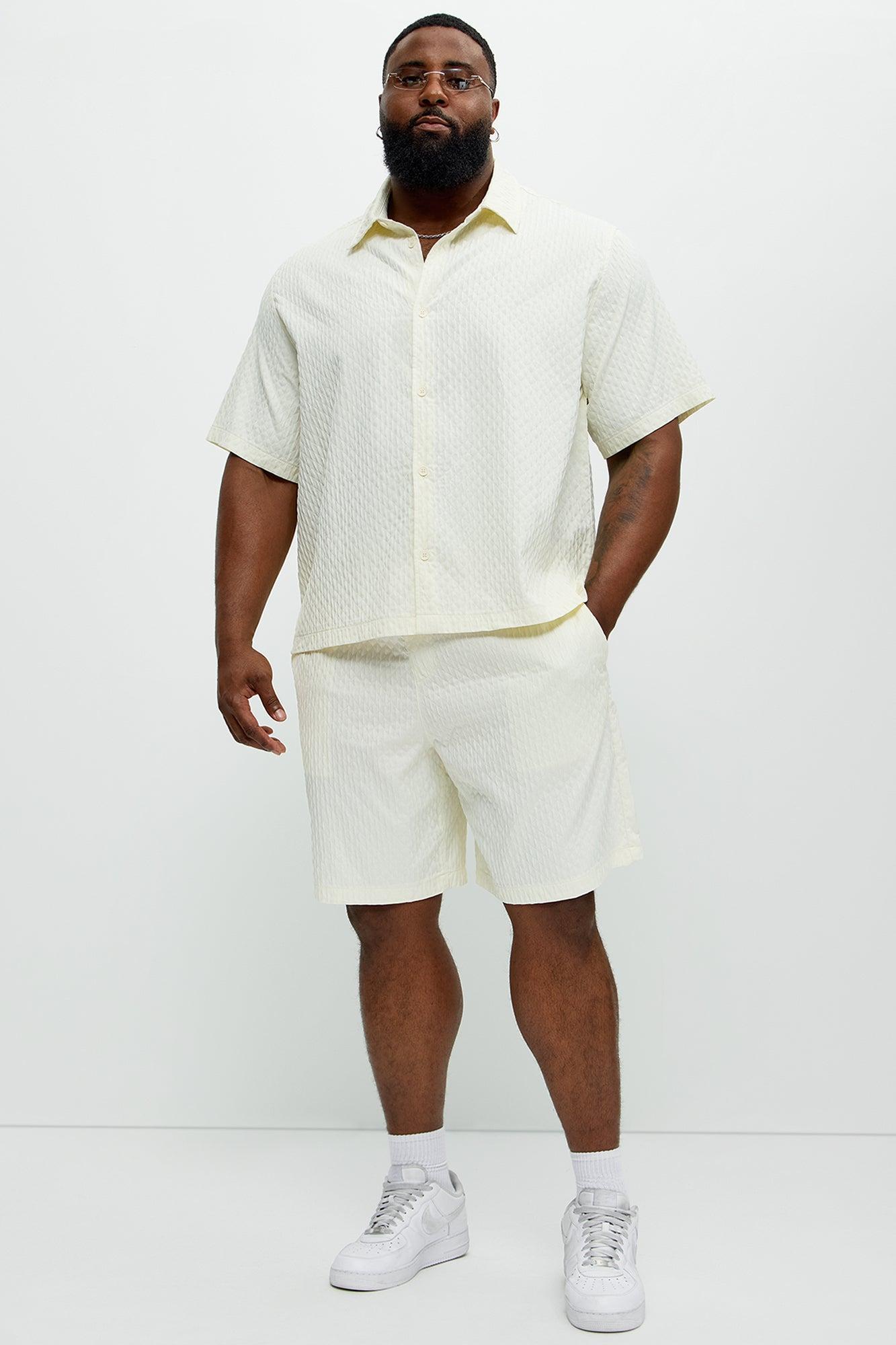 Mounce Textured Button Up Shirt - Off White Product Image