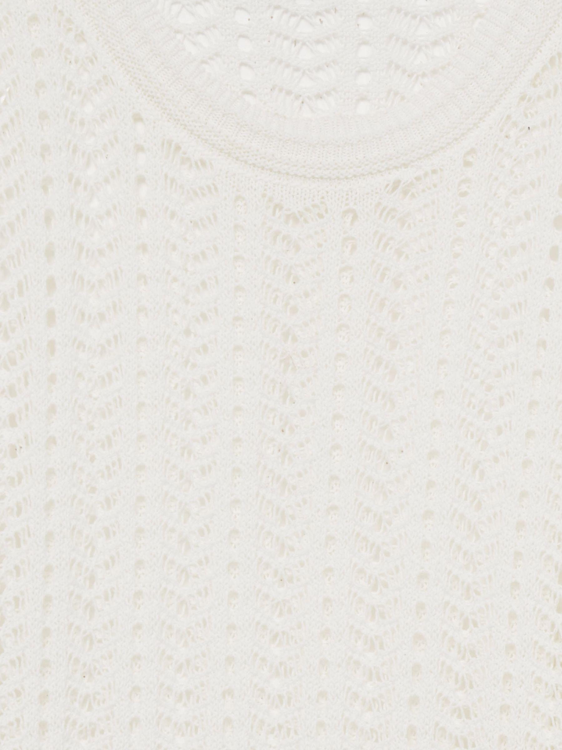 Open-Knit Crew-Neck Jumper in White Product Image