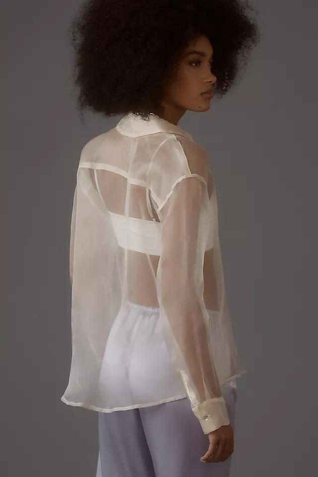 DONNI. Long-Sleeve Silk Organza Shirt Product Image