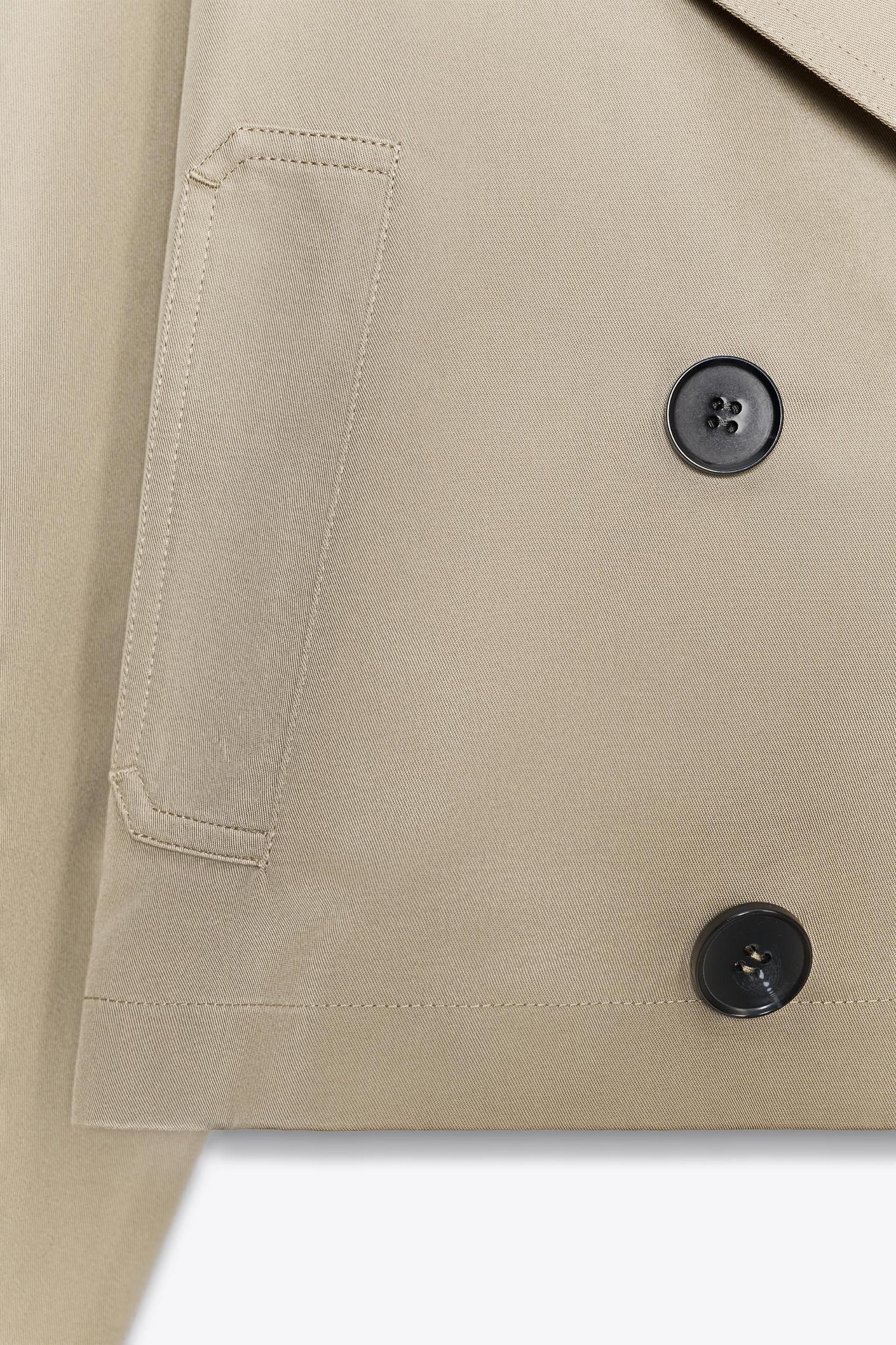DOUBLE BREASTED SHORT TRENCH COAT Product Image