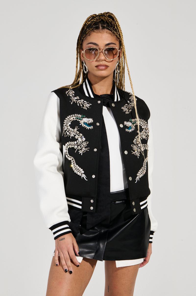 DRAGONETTE EMBELLISHED BOMBER Product Image