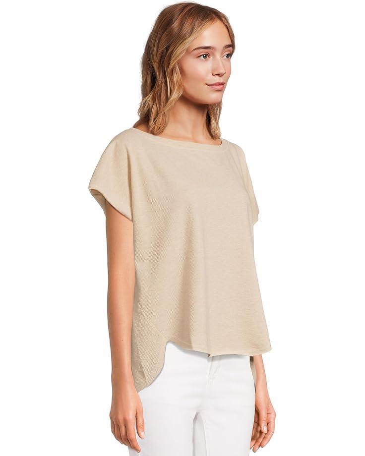 Short Sleeve Ruffle Neck Henley Top Product Image