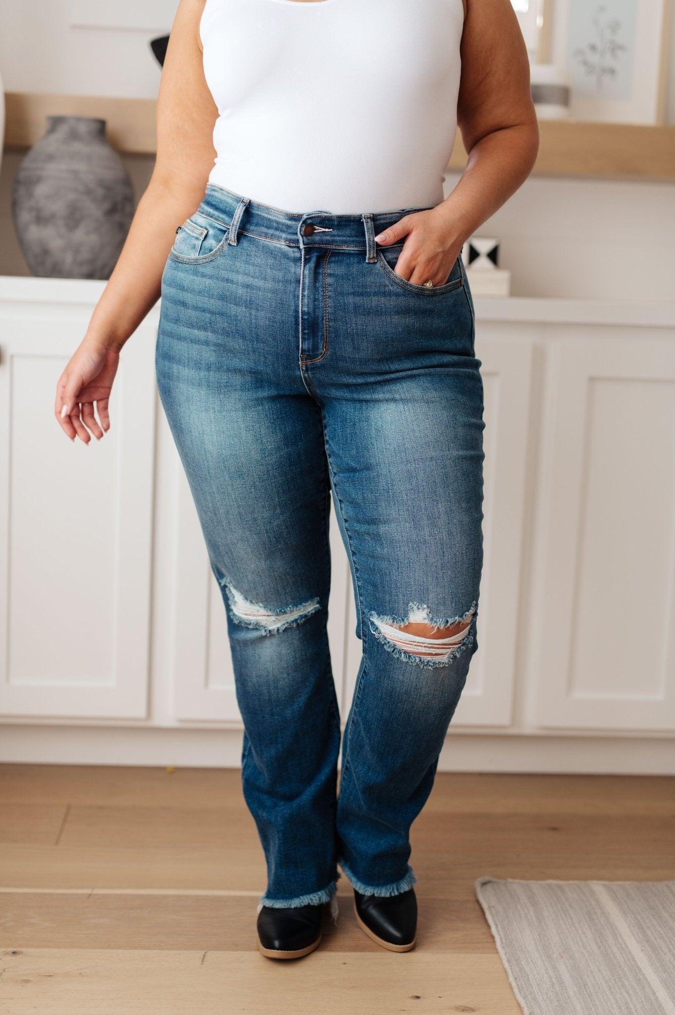 Morgan High Rise Distressed Straight Jeans (Online Exclusive) Product Image