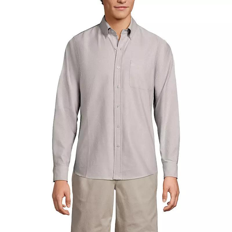 Mens Lands End Button-Down Sail Rigger Oxford Button-Down Shirt Green Product Image