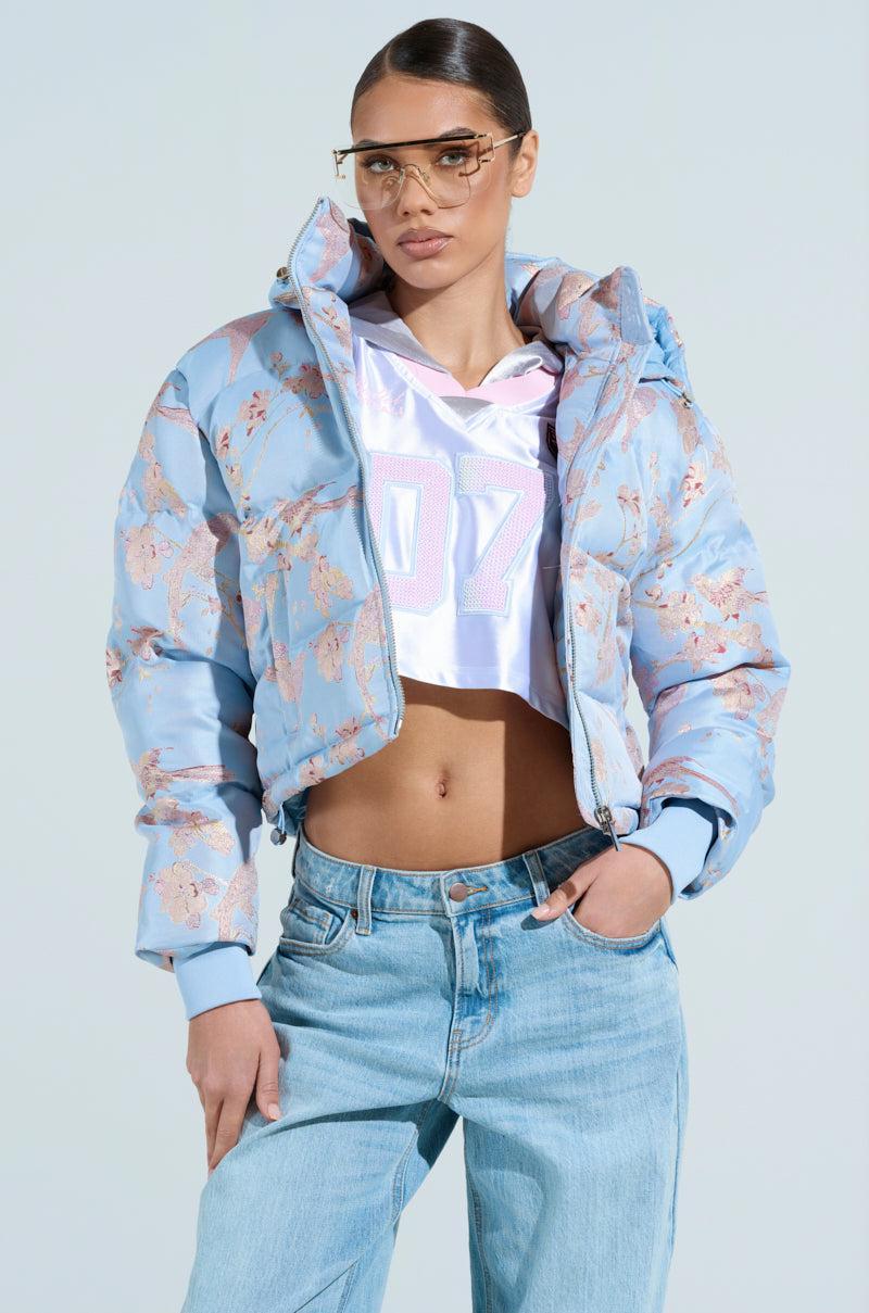 WINTER BLUES BROCADE PUFFER Product Image