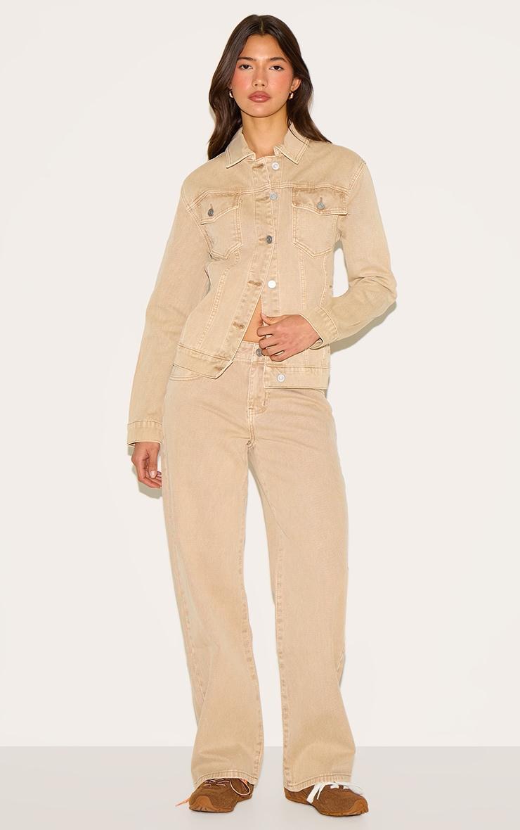  Sand Washed Corduroy Fitted Denim Jacket Product Image