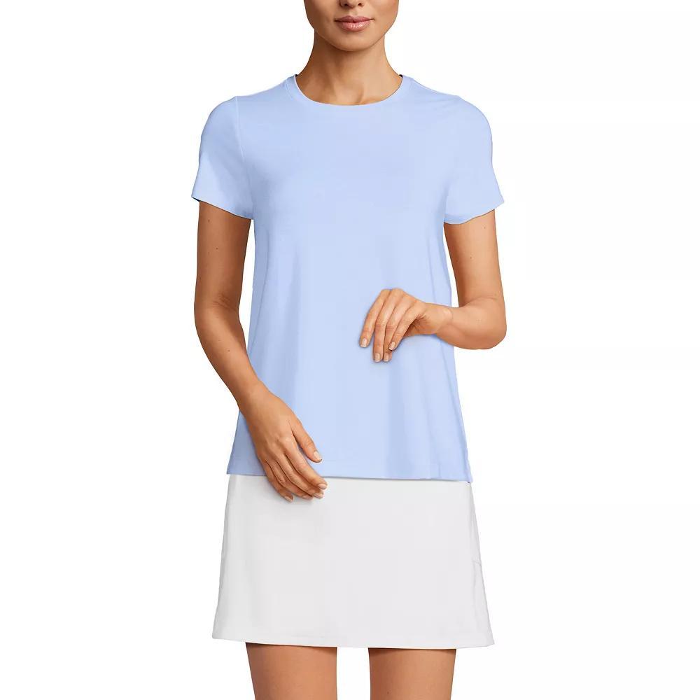 Women's Lands' End Power Performance Short Sleeve Crewneck T-Shirt, Size: Large, Soft  Blue Product Image