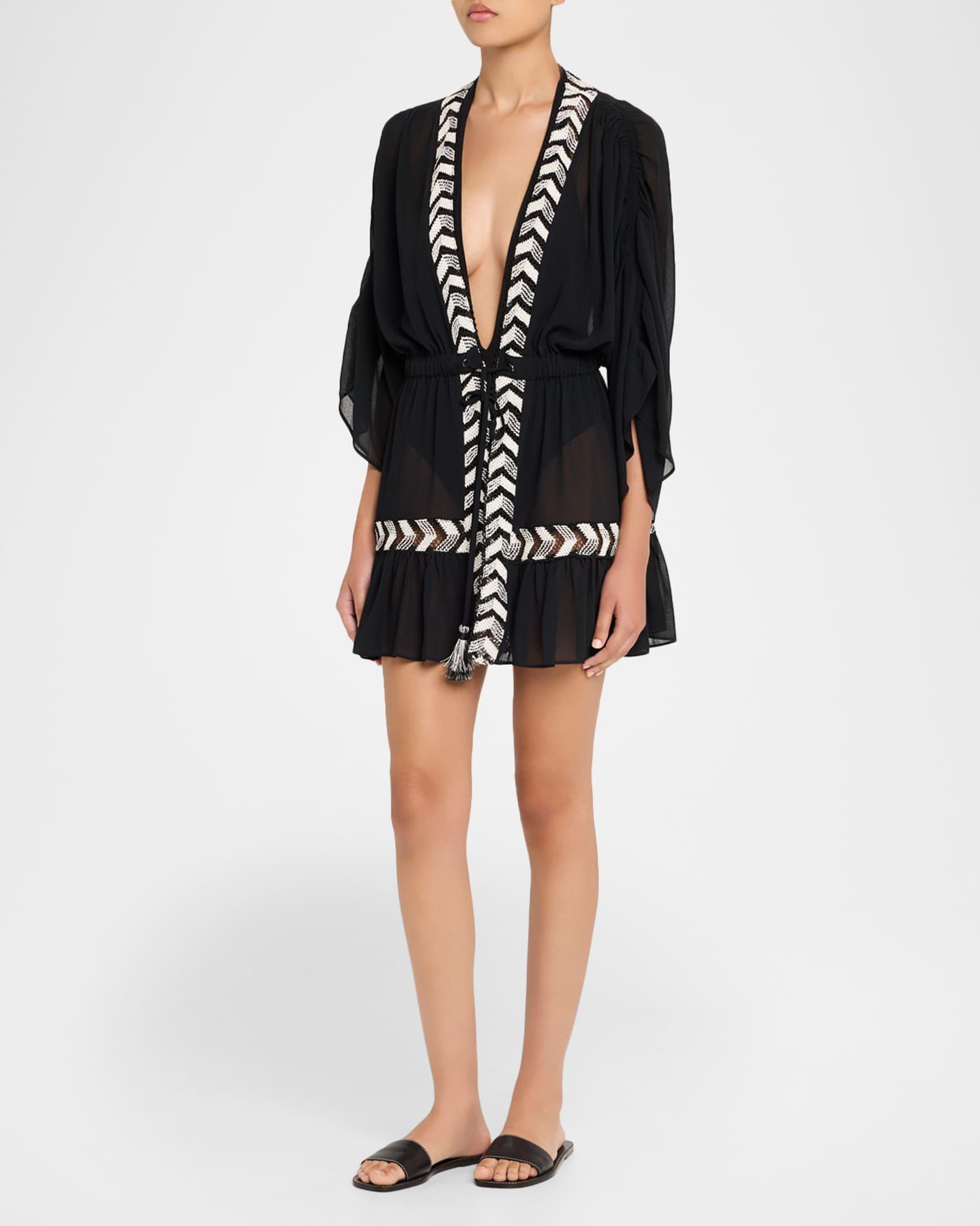 Sylvie Embellished Caftan Coverup Dress Product Image