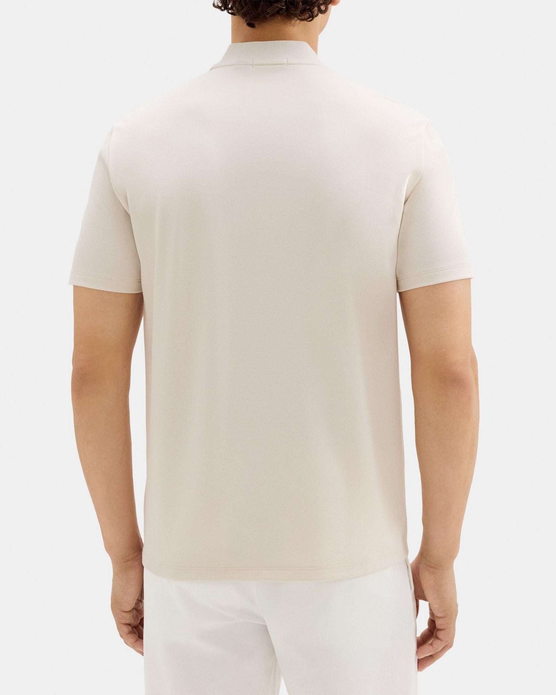 Short-Sleeve Henley Tee in Piqué Cotton Product Image