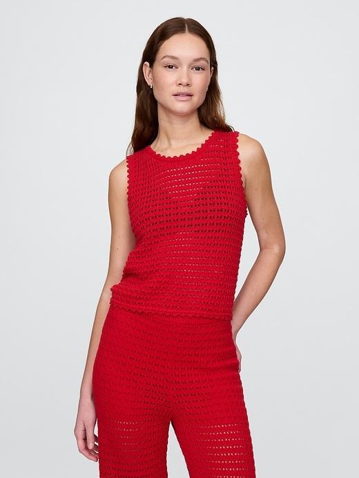 100% Cotton Crochet Tank Top Product Image
