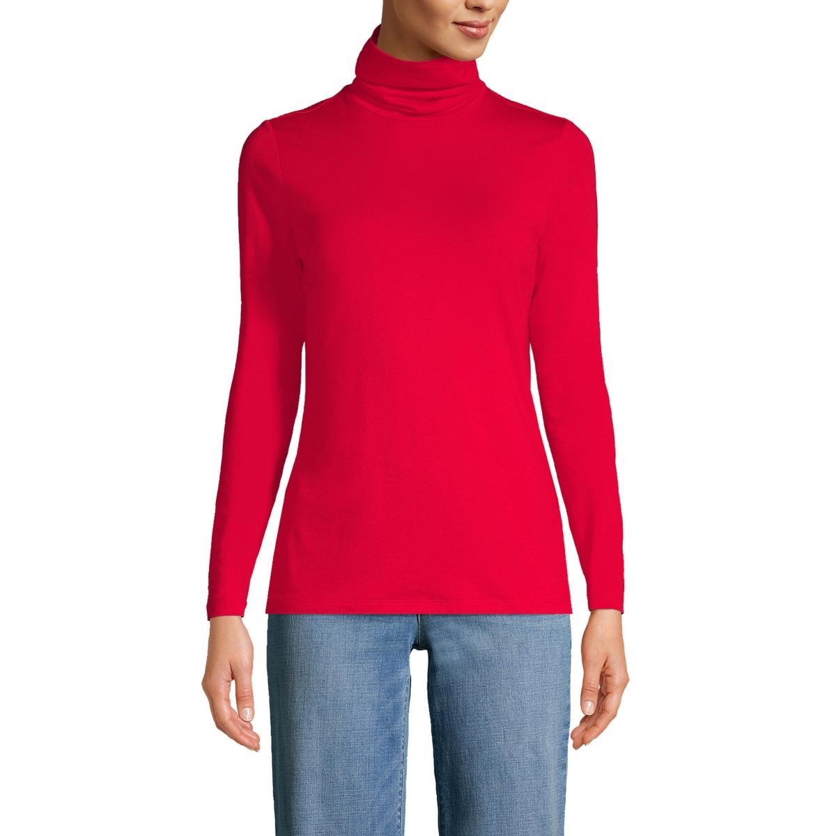 Womens Lands End Lightweight Fitted Turtleneck Product Image