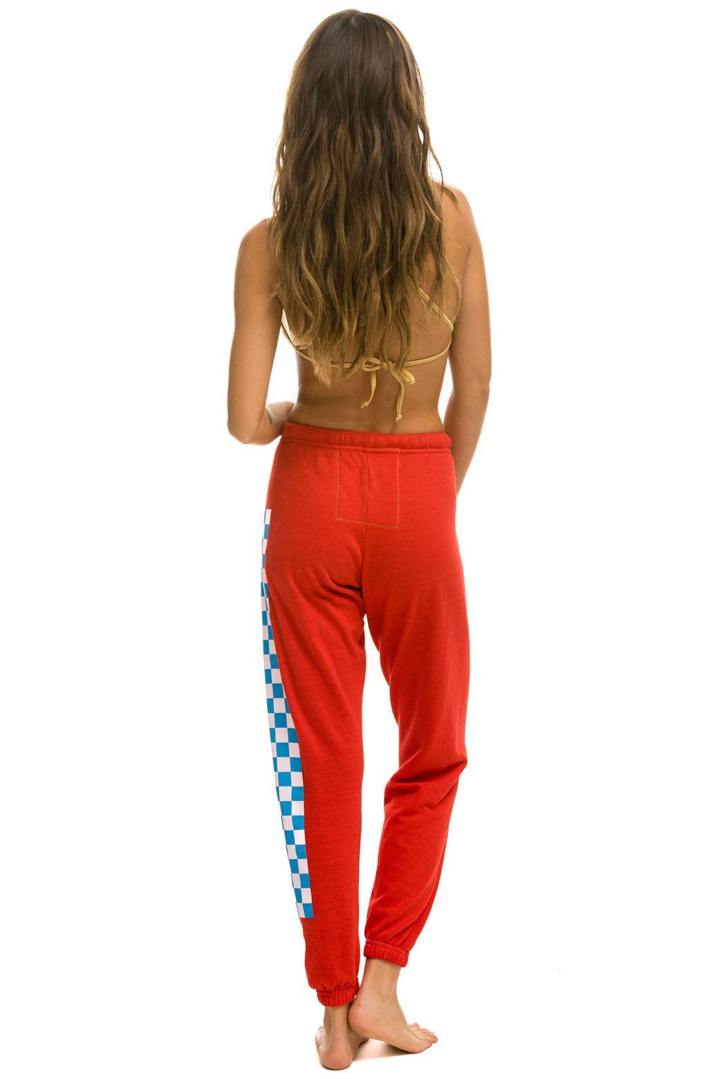 CHECK LEG SWEATPANTS - RED // WHITE // BLUE Female Product Image