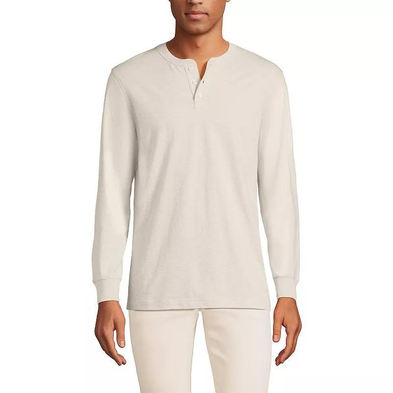 Men's Lands' End Super-T Henley, Size: Medium, Antique Alabaster Product Image