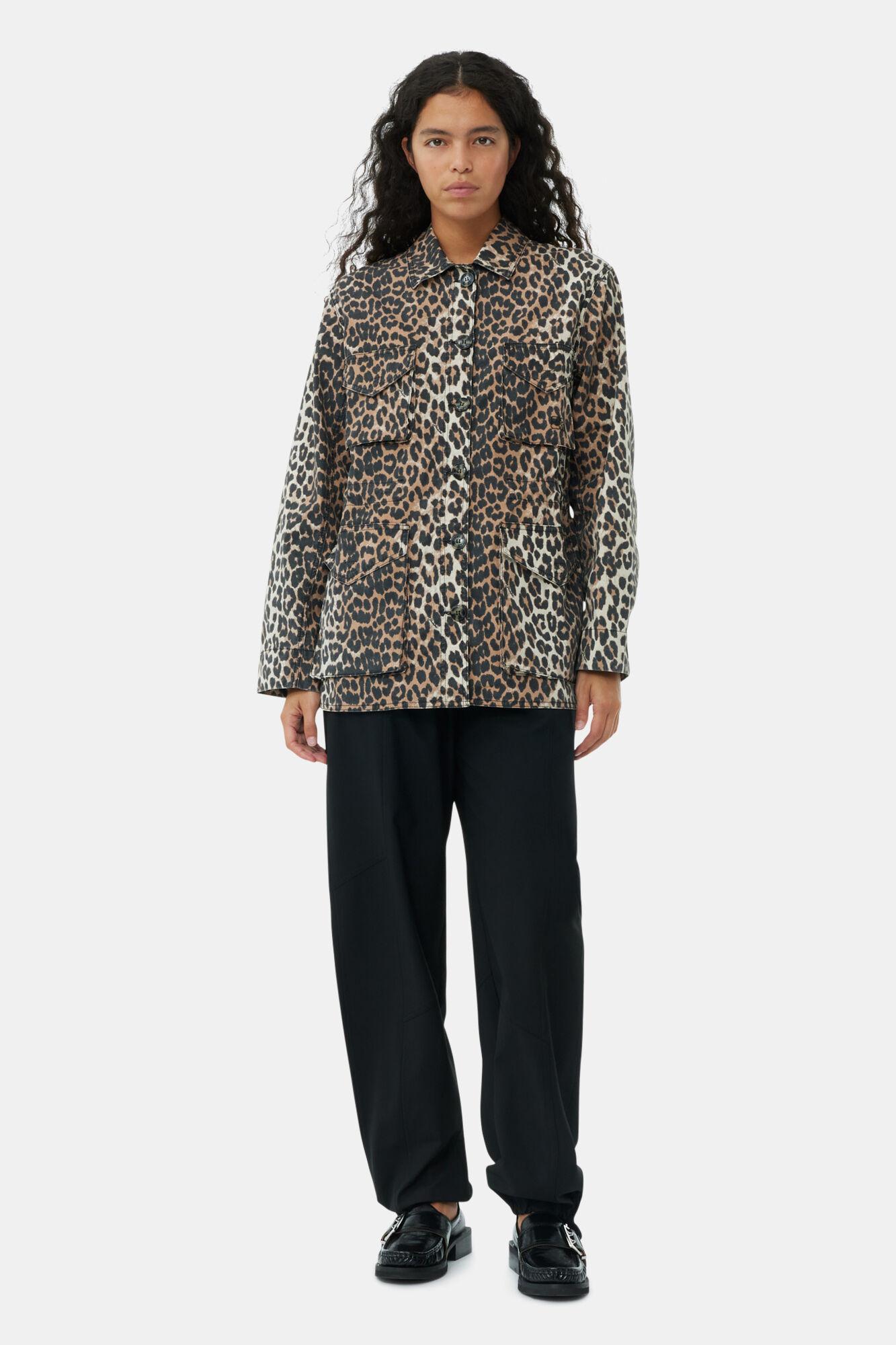 Leopard Cotton Canvas Jacket Product Image