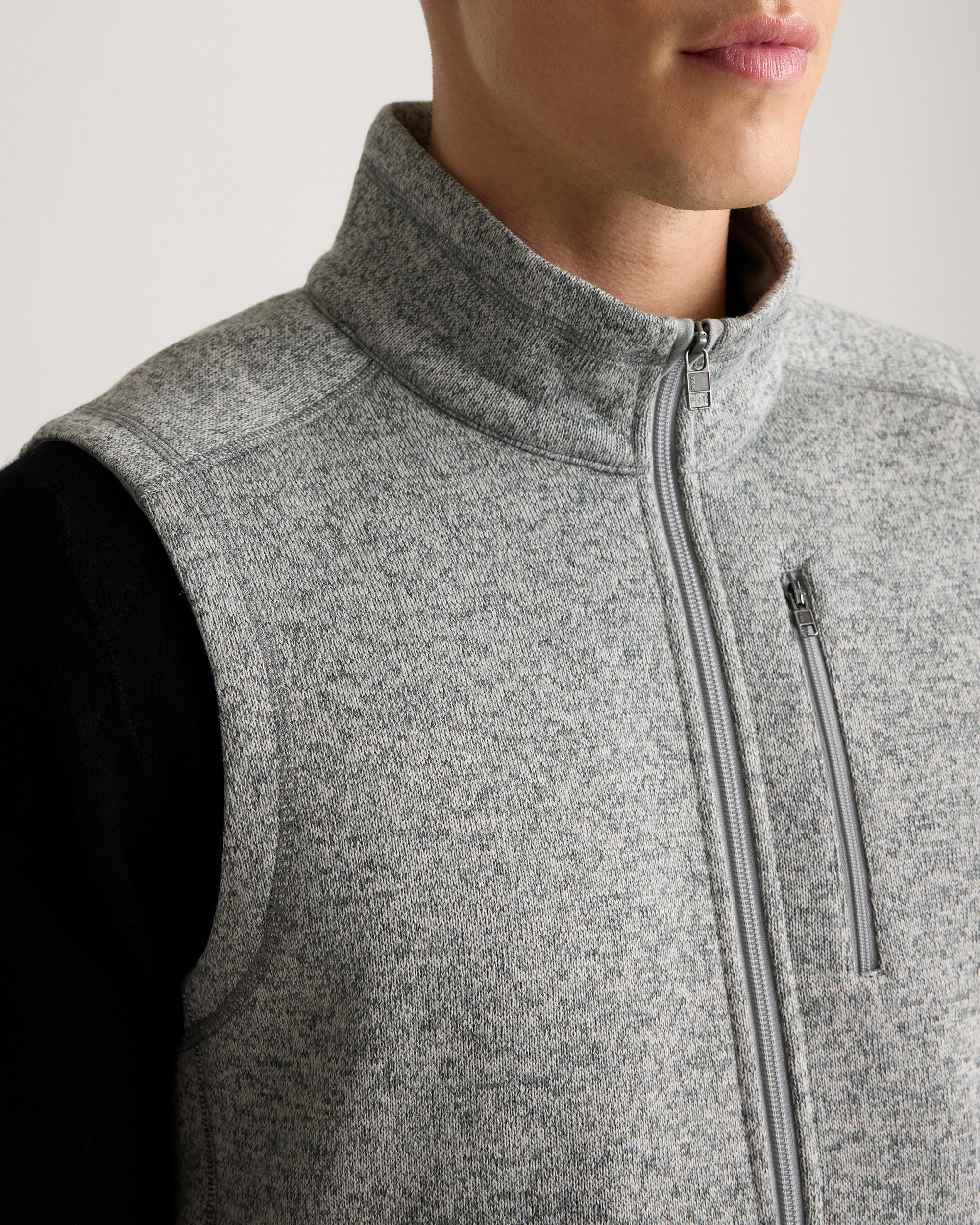 Quince | Men's Sweater-Knit Fleece Full-Zip Vest Size XL, Recycled Polyester Product Image