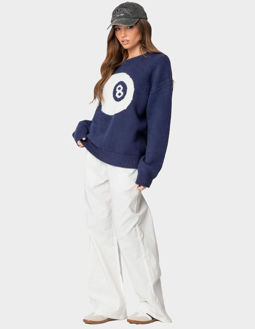 EDIKTED Magic 8 Oversized Chunky Knit Sweater - NAVY Product Image