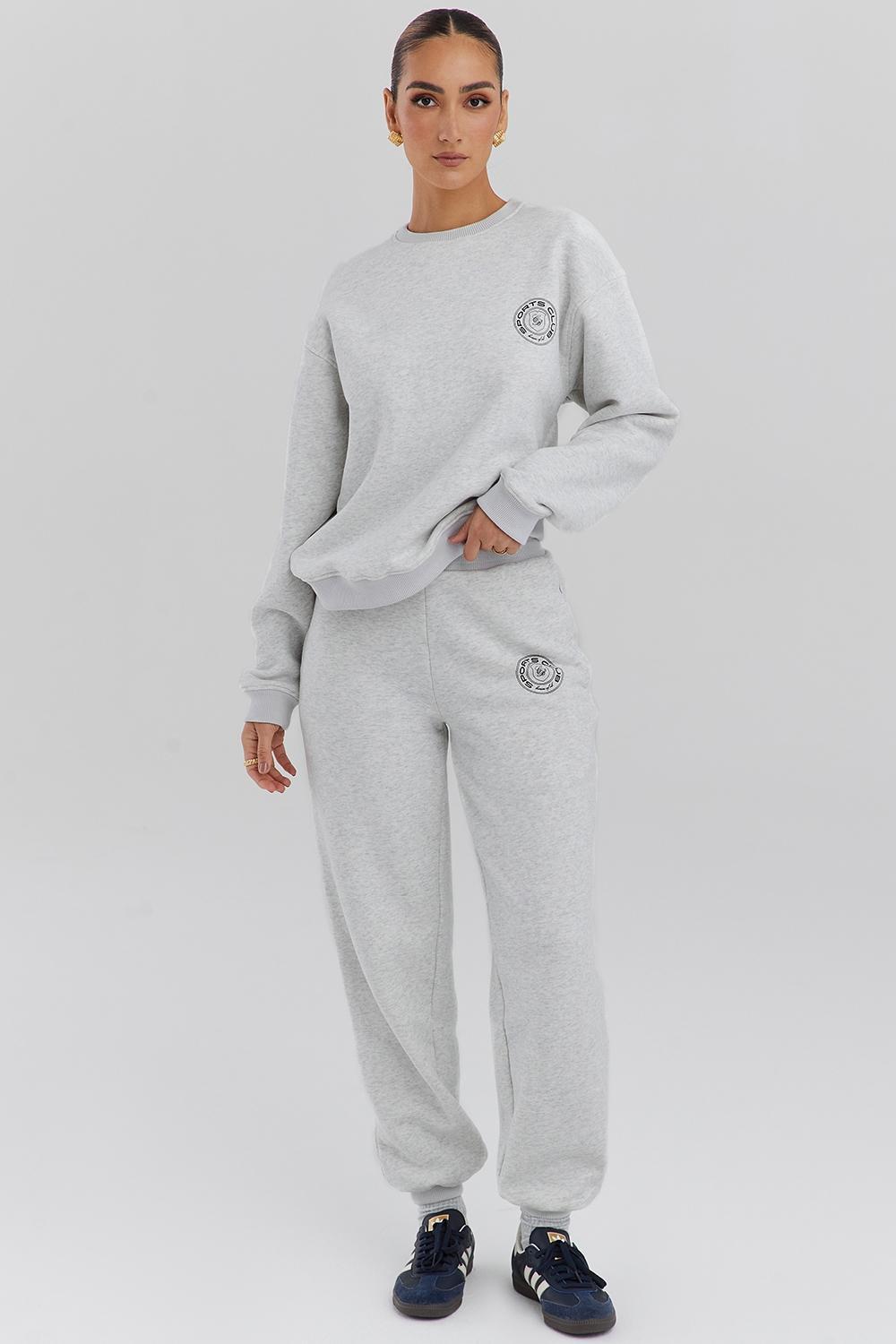 Haze  light grey marl crew neck sweatshirt Product Image