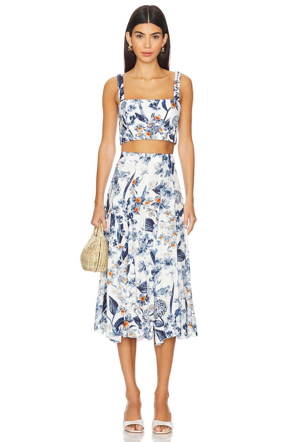 Mimosa Midi Skirt Agua by Agua Bendita Product Image