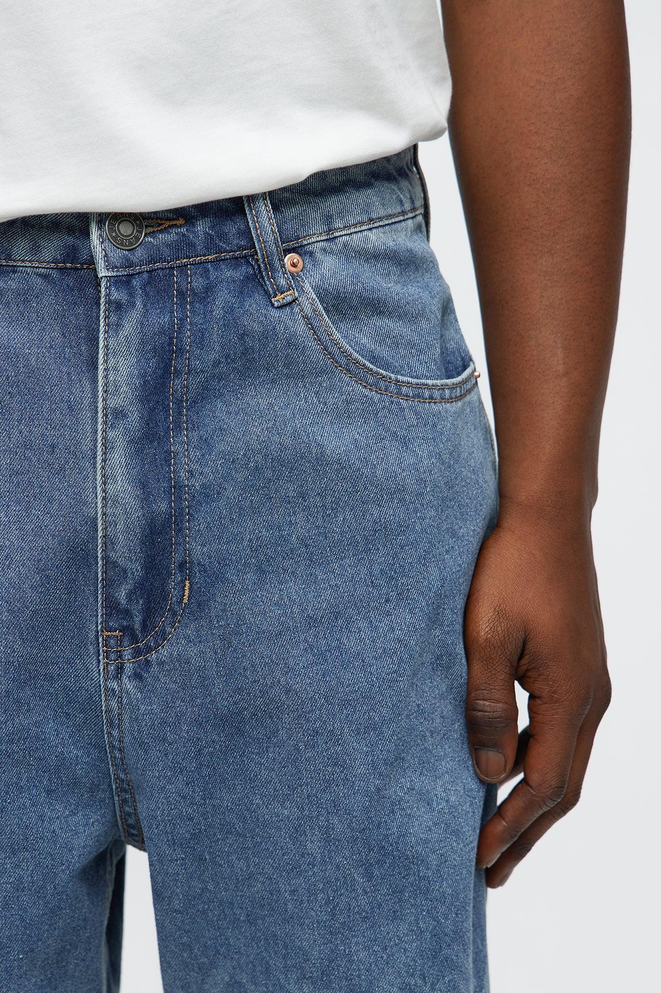 Baggy Chateau Monogram Jeans - Light Blue Wash Product Image