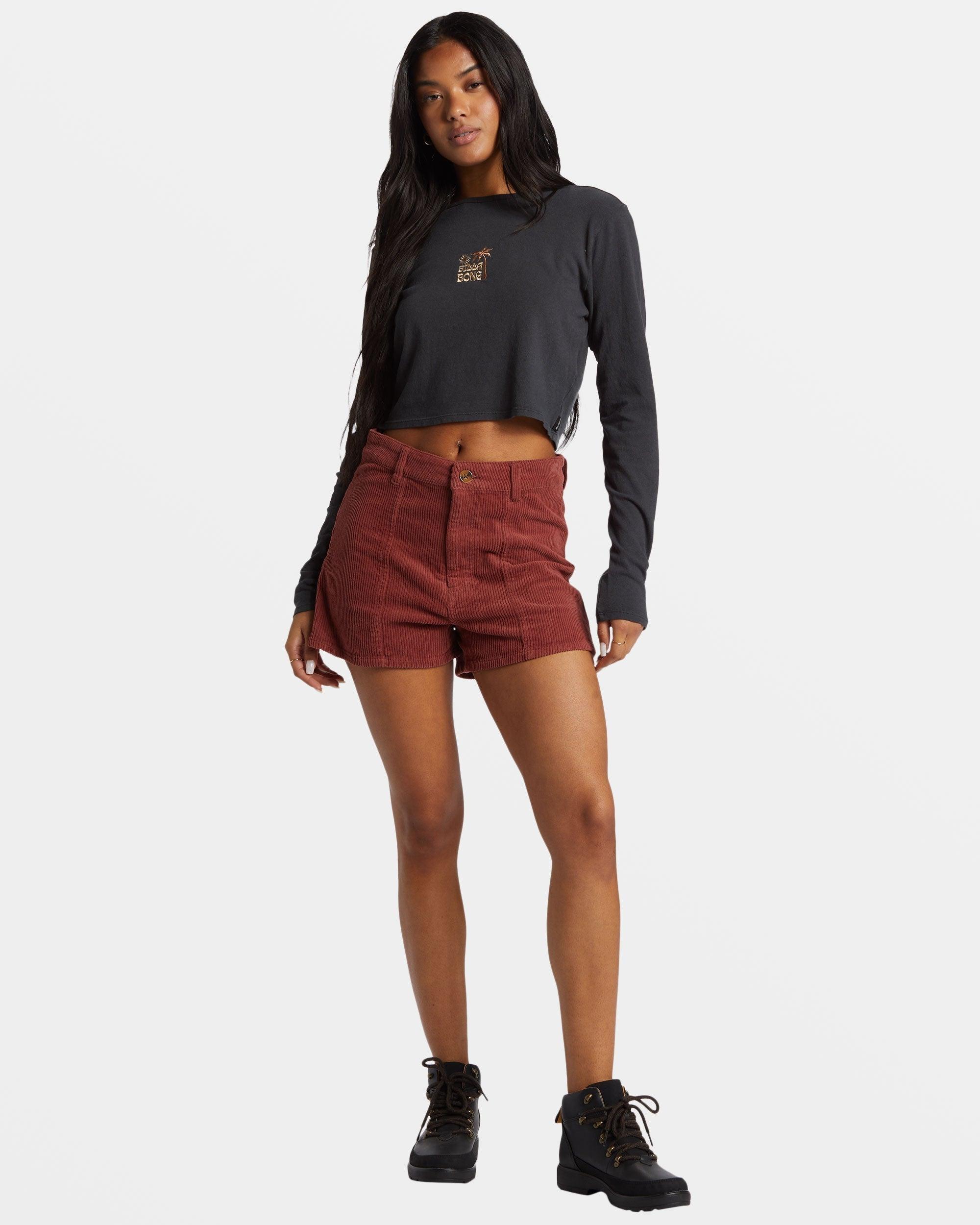Free Fall Corduroy Shorts - Choc Chip Female Product Image