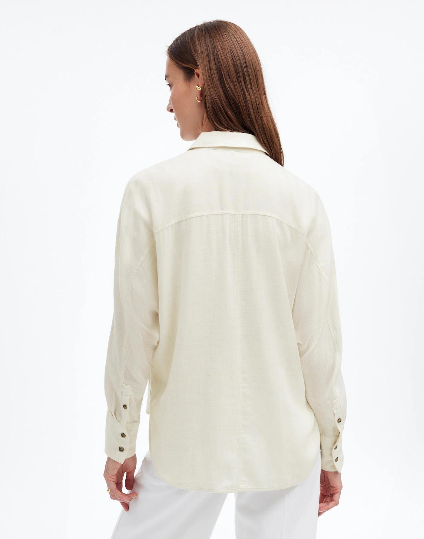 Heathered Flannel Dolman Button-Up Shirt Product Image