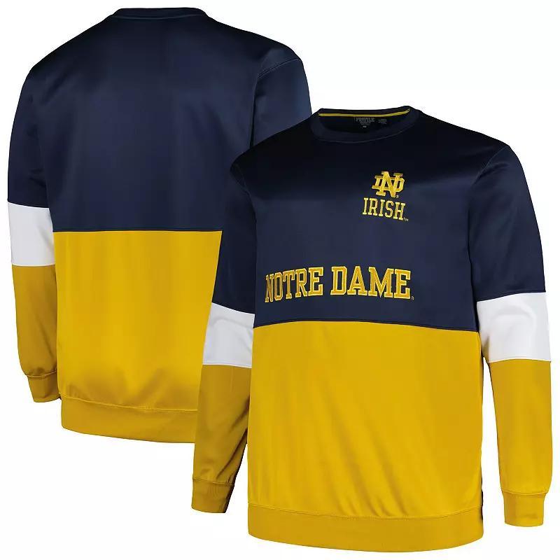 Men's Profile  Navy Notre Dame Fighting Irish Big & Tall Fleece Pullover Sweatshirt, Size: 2XB, Blue Product Image