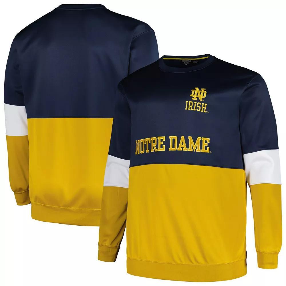 Men's Profile  Navy Notre Dame Fighting Irish Big & Tall Fleece Pullover Sweatshirt, Size: 2XB, Blue Product Image