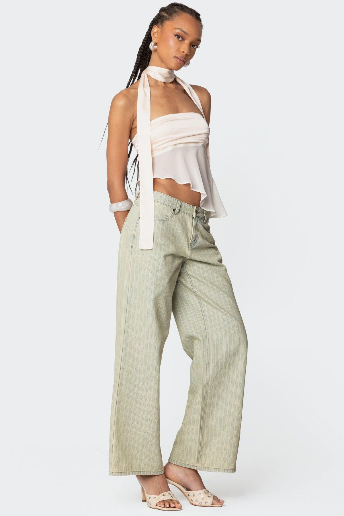 Asymmetric Two Piece Scarf Top Product Image
