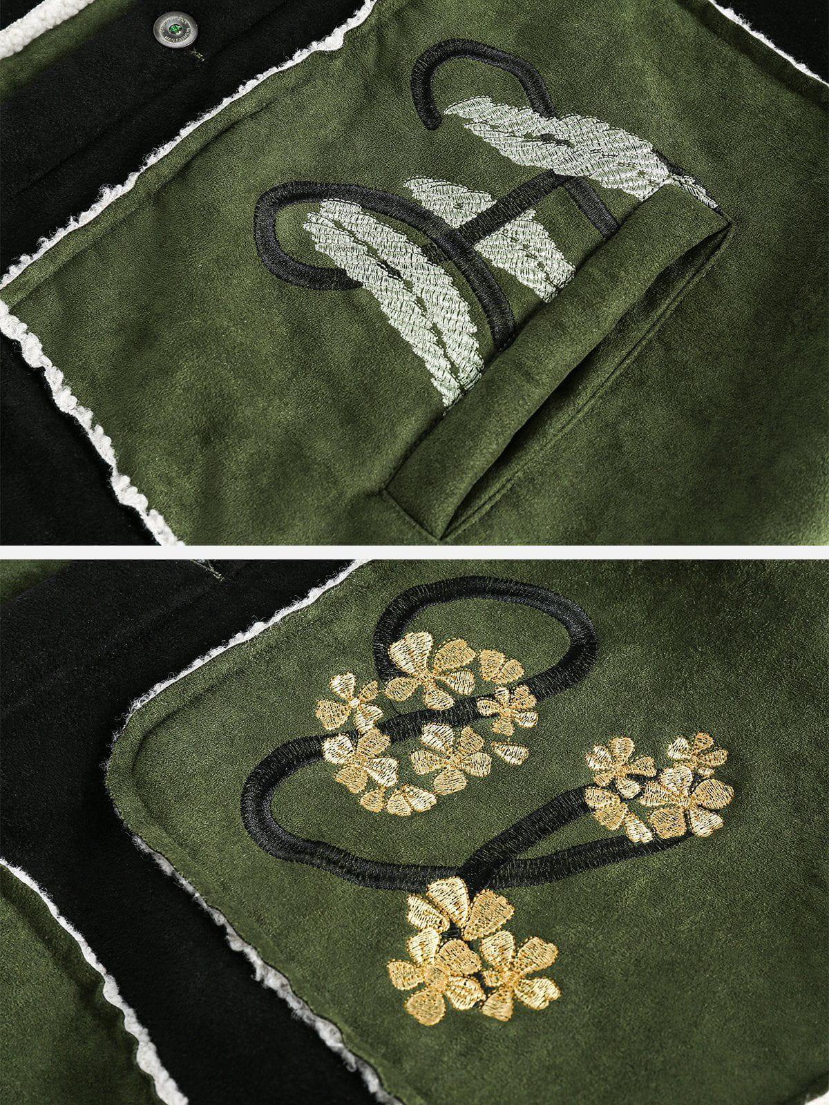 Aelfric Eden Color Blocking Embroidery Flower Coat Product Image