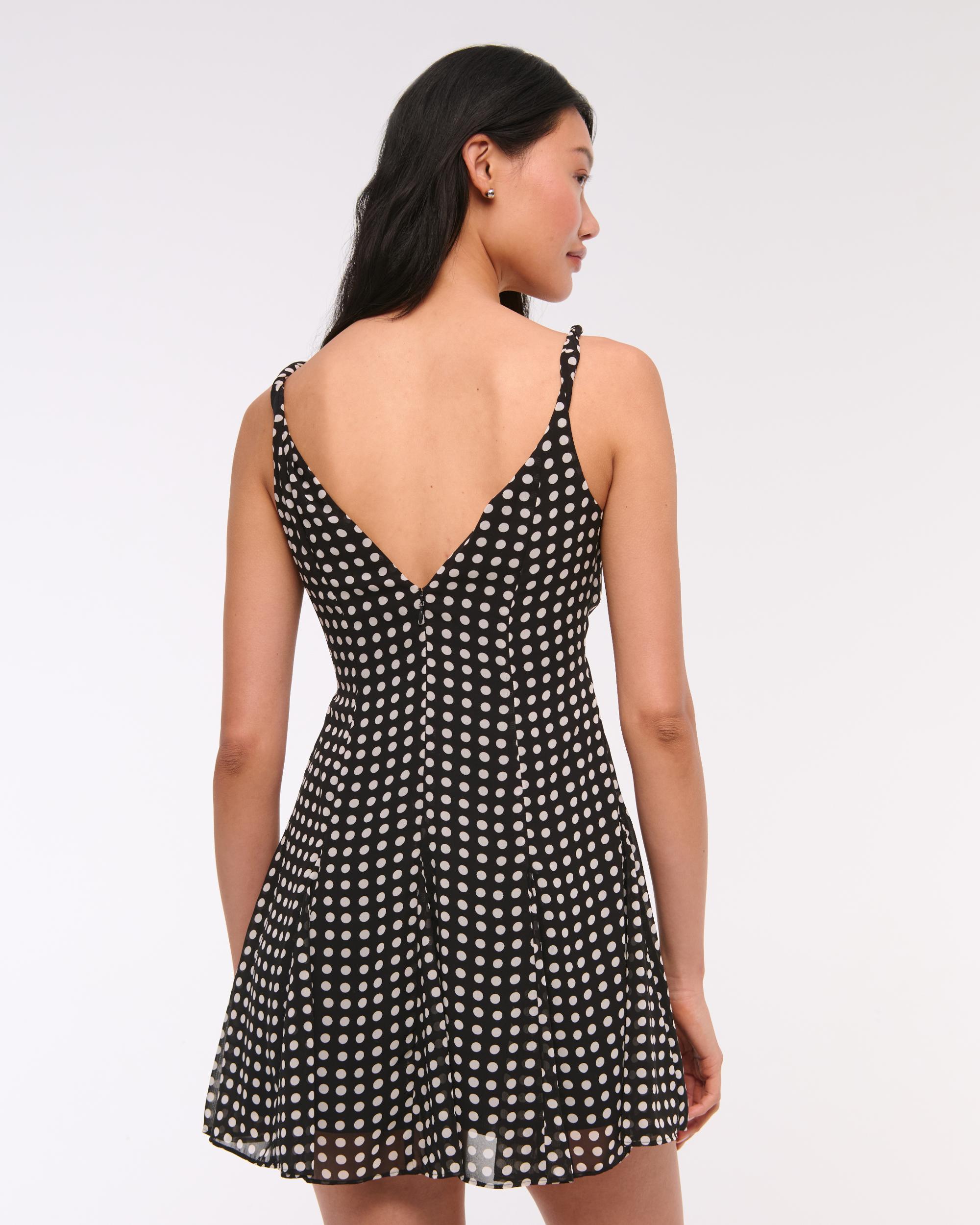 V-Neck Twist Godet Mini Dress Product Image