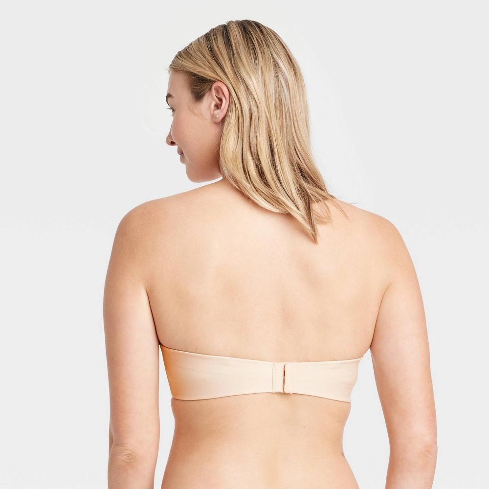 Women's Lightly Lined Strapless Bra - Auden™ Beige 36C: High Support, Mesh Liner, Adjustable Strap Product Image