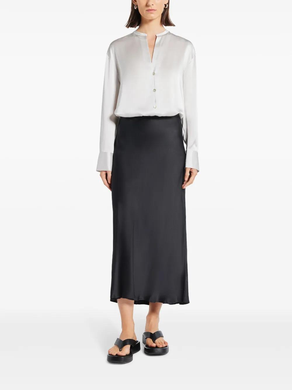 band-collar silk blouse Product Image