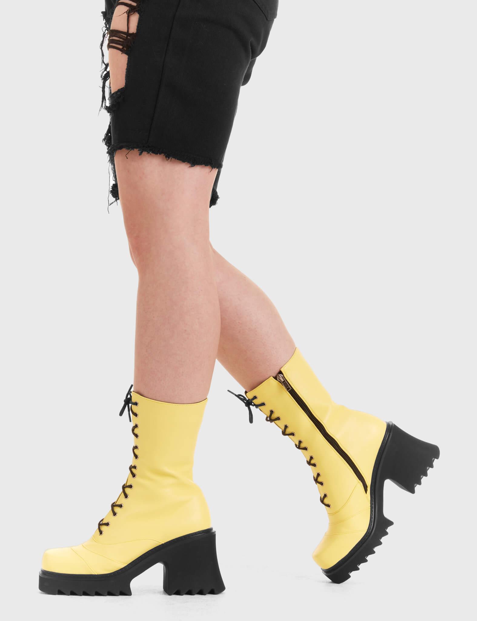 On A Buzz Chunky Platform Ankle Boots Product Image