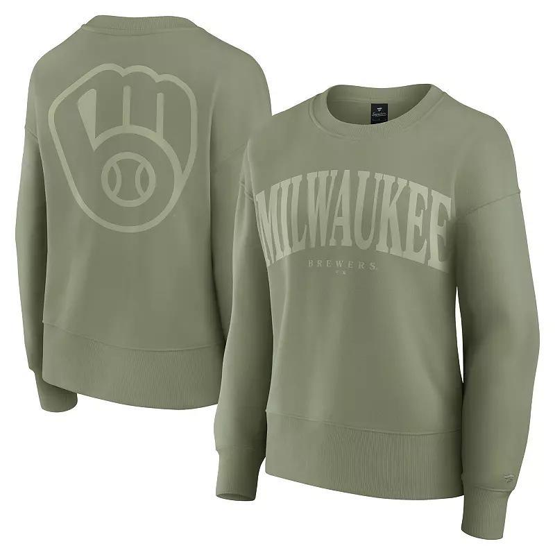 Women's Fanatics Green Milwaukee Brewers Elements Flow Pullover Sweatshirt, Size: XL Product Image