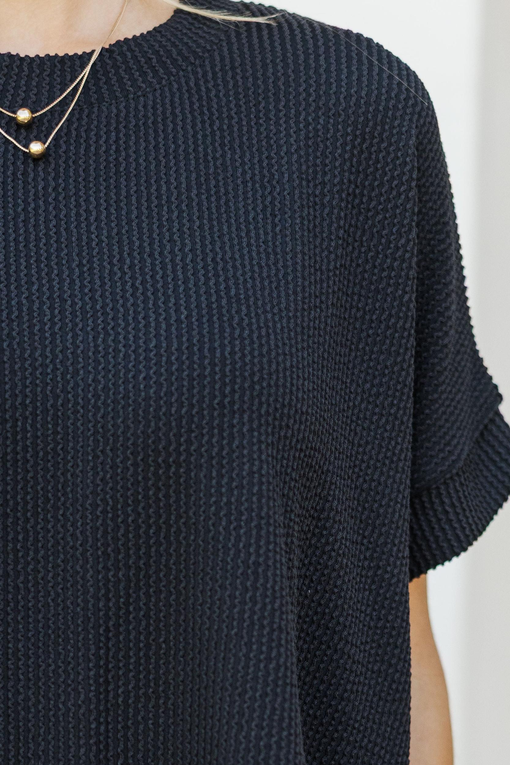 Catch On Black Ribbed Top Female Product Image