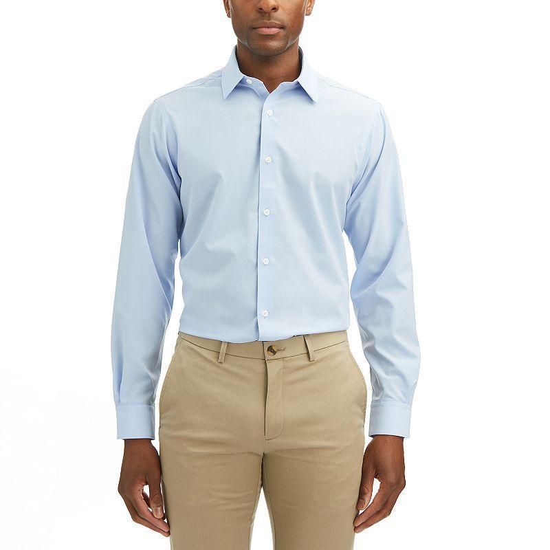 Men's Haggar® Smart Wash® Classic Fit Wrinkle Free Dress Shirt, Size: 15.5-32/33, Blue Solid Product Image