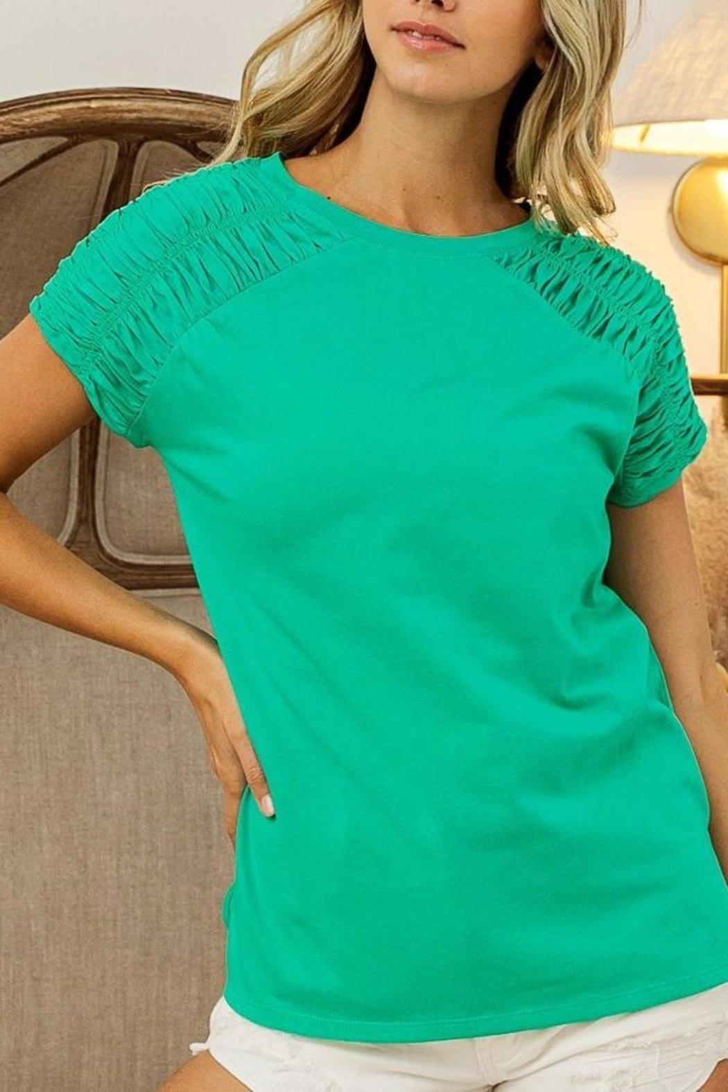Smocked Shoulder Top Product Image