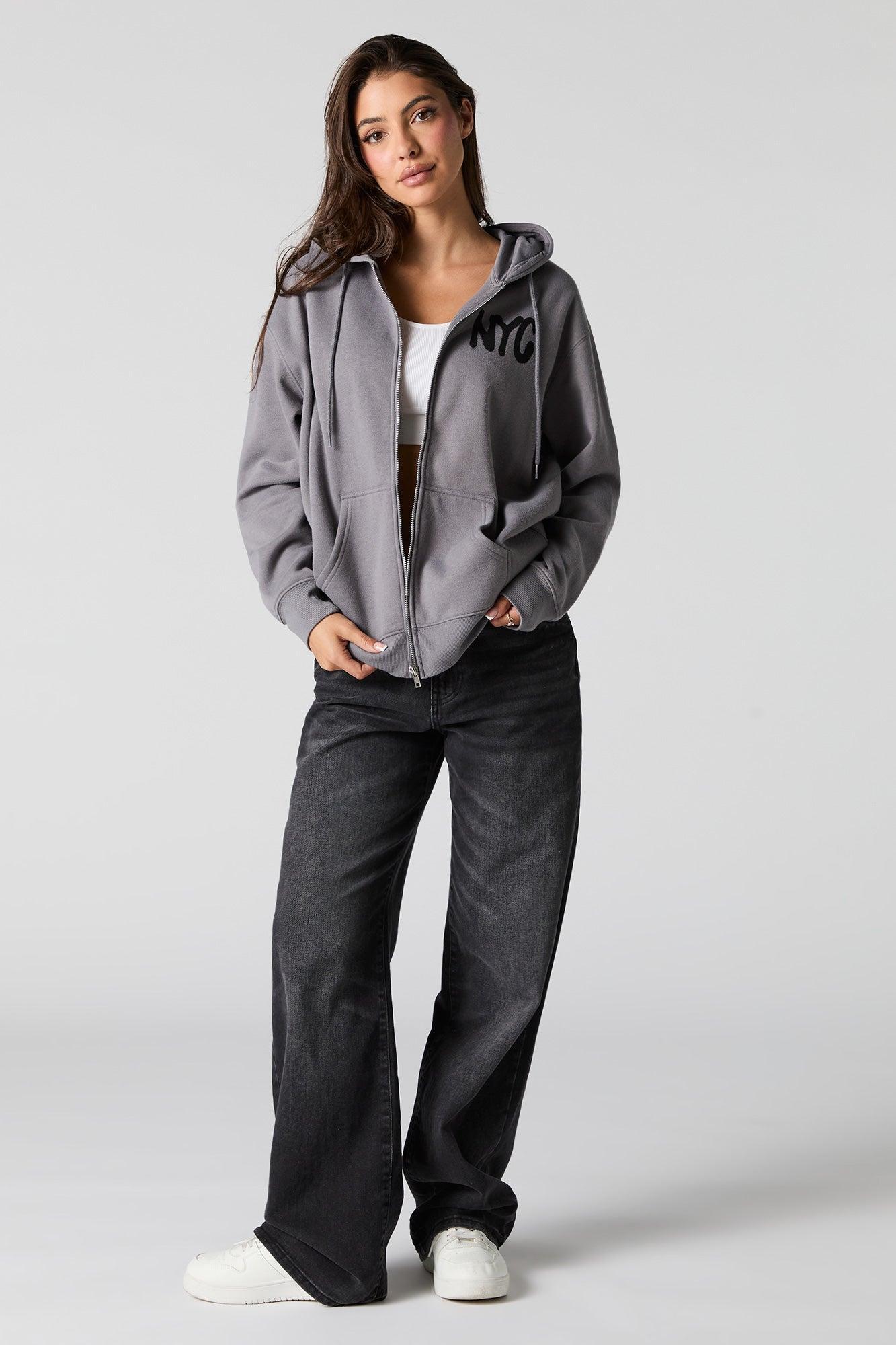 Graphic Fleece Zip-Up Hoodie Female Product Image