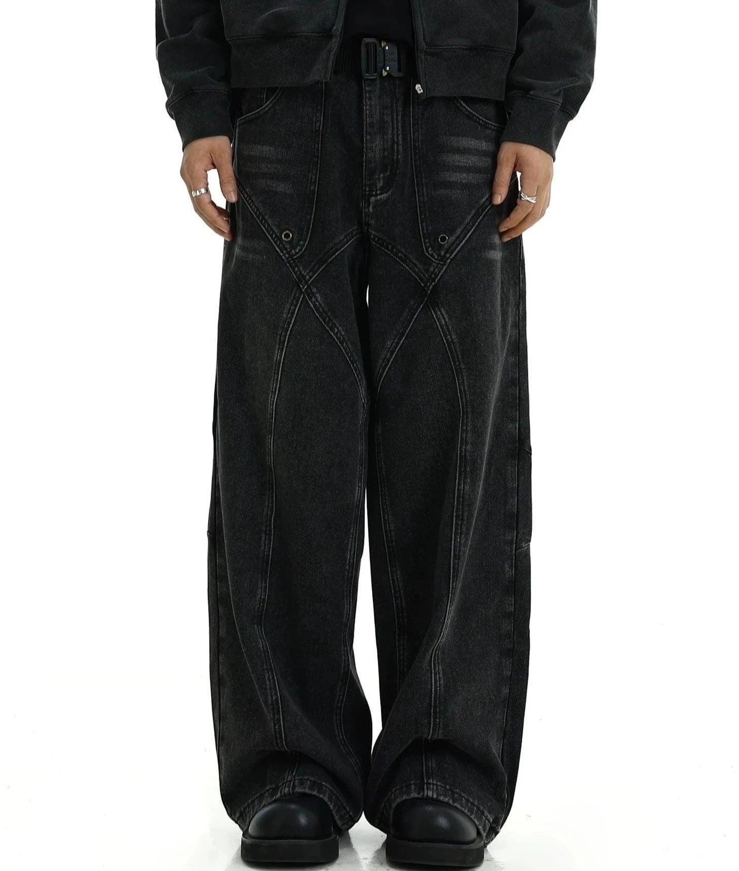 RT No. 10829 BLACK RODEO DENIM JEANS Product Image