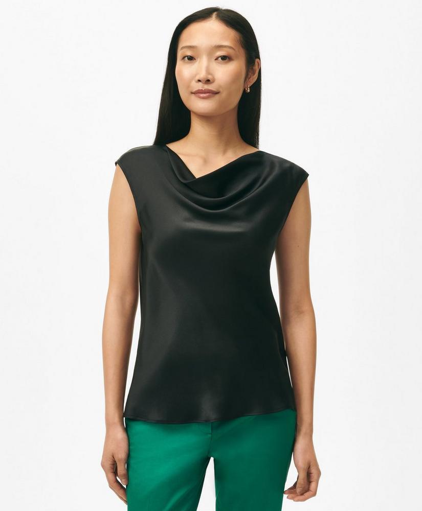 Cowl Neck Blouse in Washable Silk Charmeuse Product Image