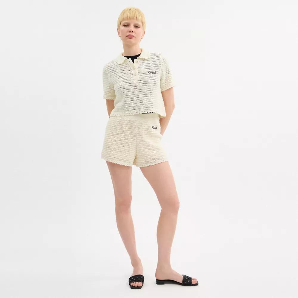 Knit Cropped Polo Product Image