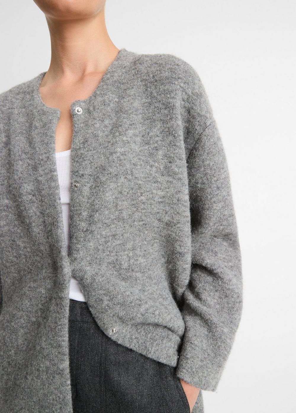 Womens Textured Soft Sculpted Car Coat, Medium Heather Grey, Size L Vince Product Image