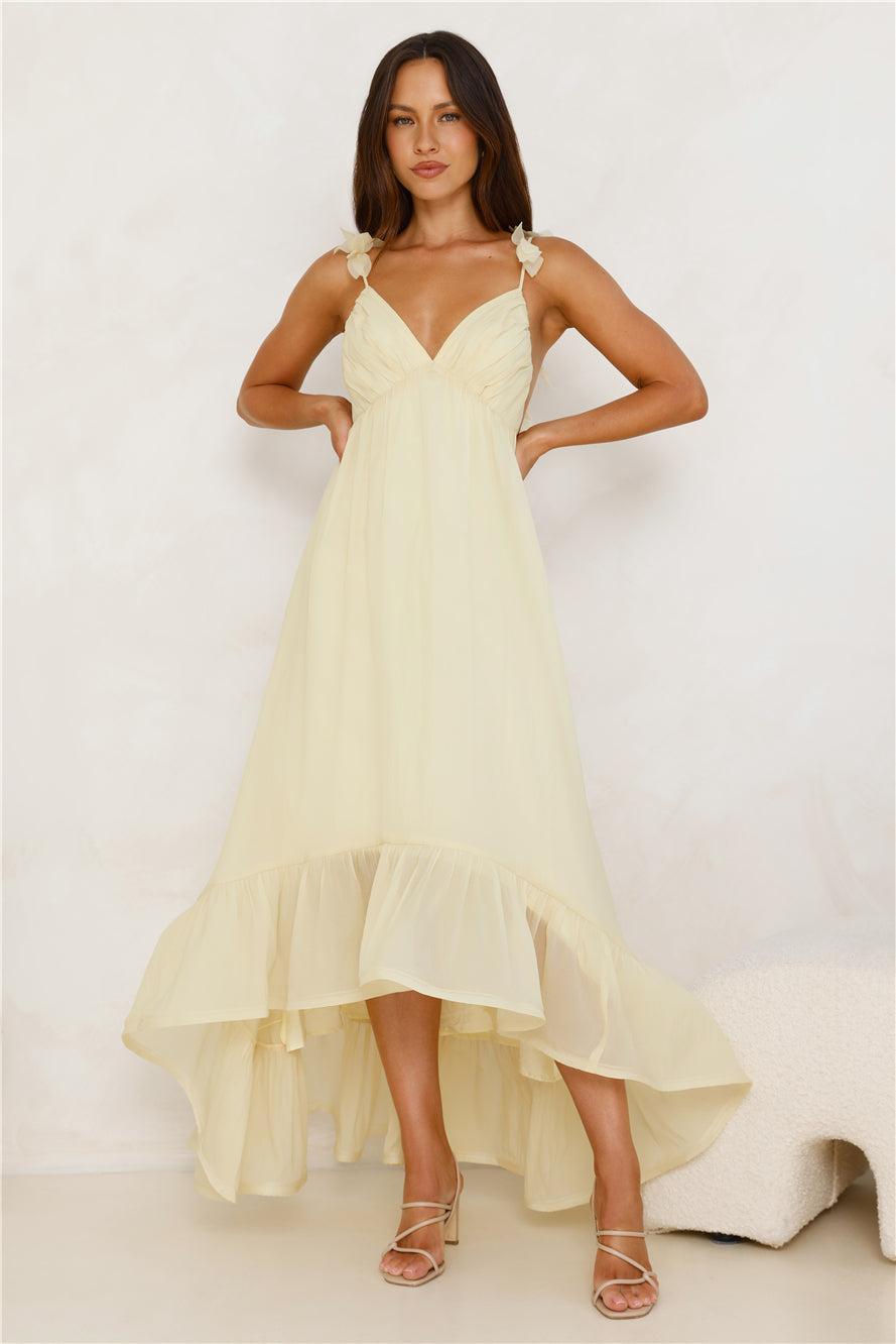 Floating On Florals Maxi Dress Yellow Product Image
